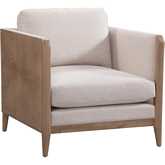 Benjamin Accent Chair in Hardy Sand Fabric & Natural Gray Wood